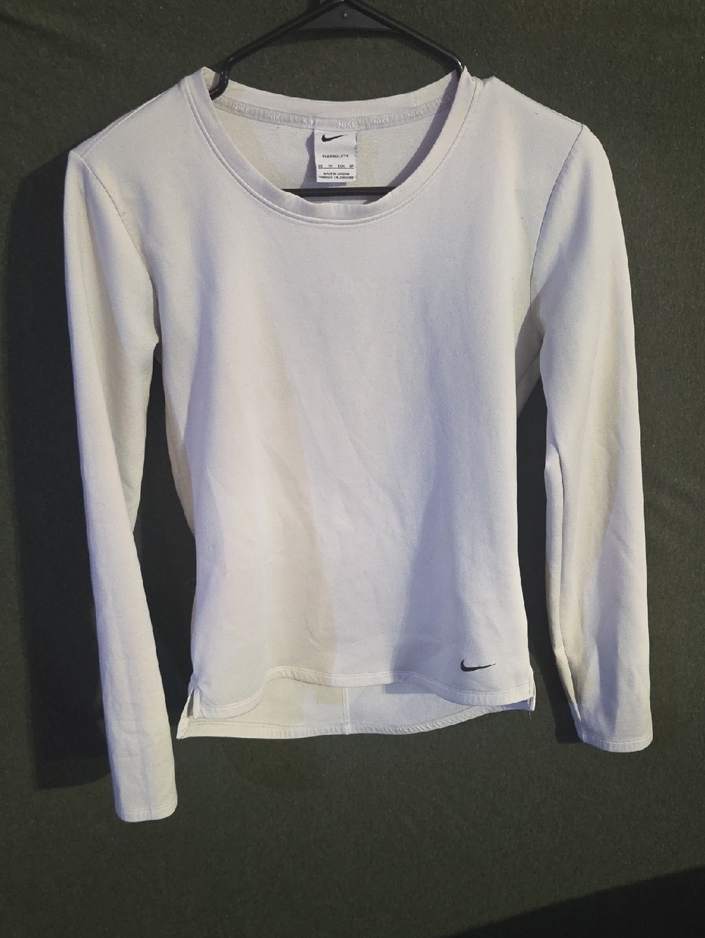 Nike Women's Long Sleeve Crewneck Sweater - Light Grayish/White